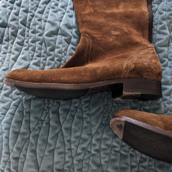 Frye Molly Tassel Tall Brown Suede Leather Boots - Picture 9 of 11